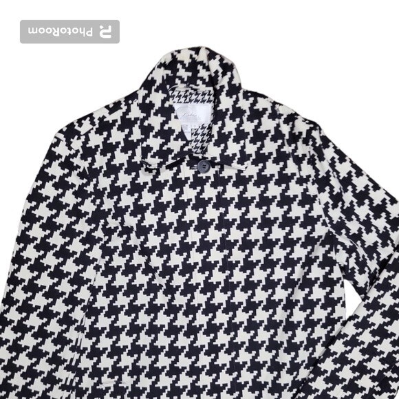 Diane's Essentials Houndstooth Button Front Trench Coat - S - Picture 3 of 9